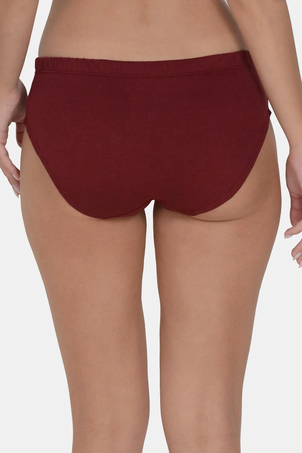 Women’s Solid Maroon Mid-Rise Hipster Brief | DP-100-MR-1 |