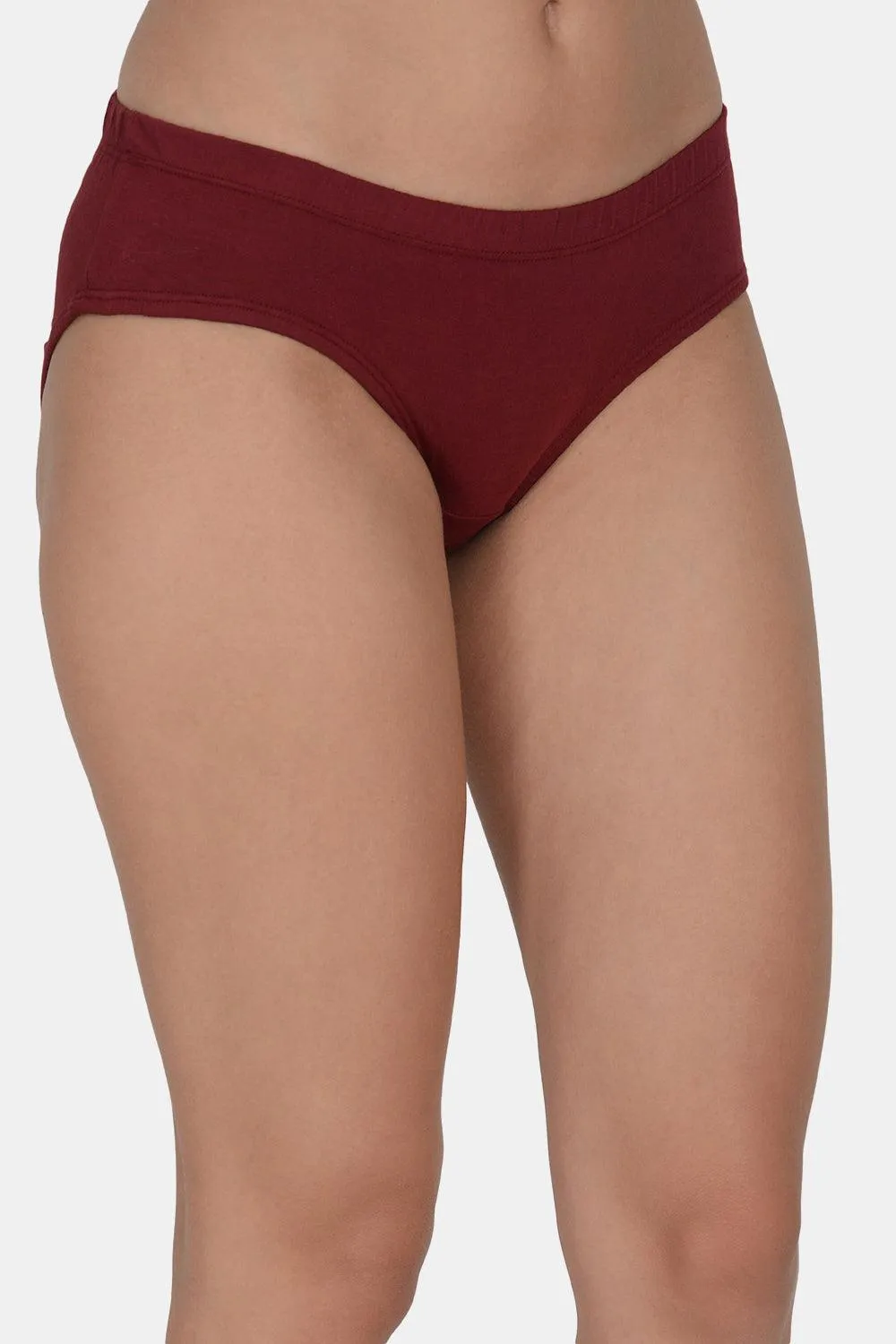 Women’s Solid Maroon Mid-Rise Hipster Brief | DP-100-MR-1 |