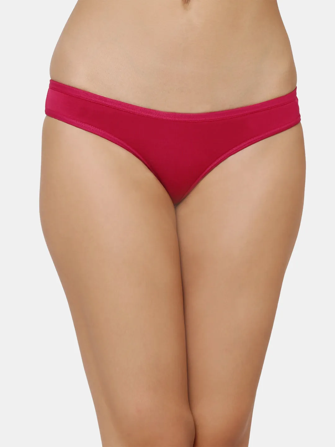 Women’s Solid Red Low-Rise Thong Brief | SUNNY-RD-1 |