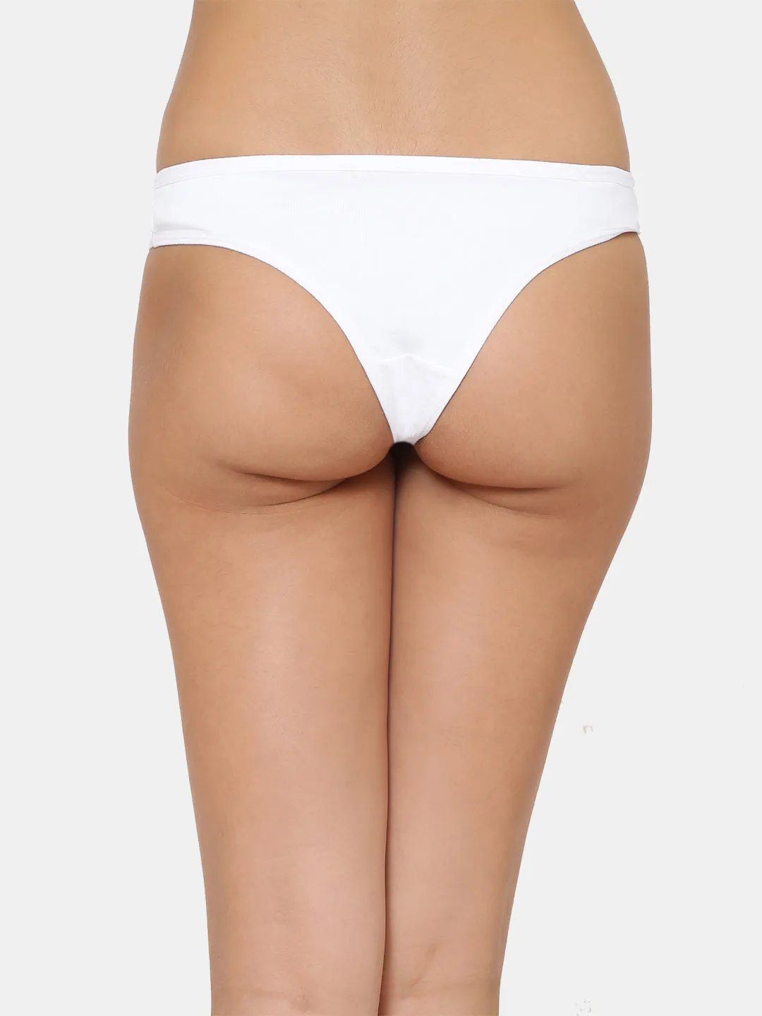 Women’s Solid White Low-Rise Thong Brief | SUNNY-WH-1 |