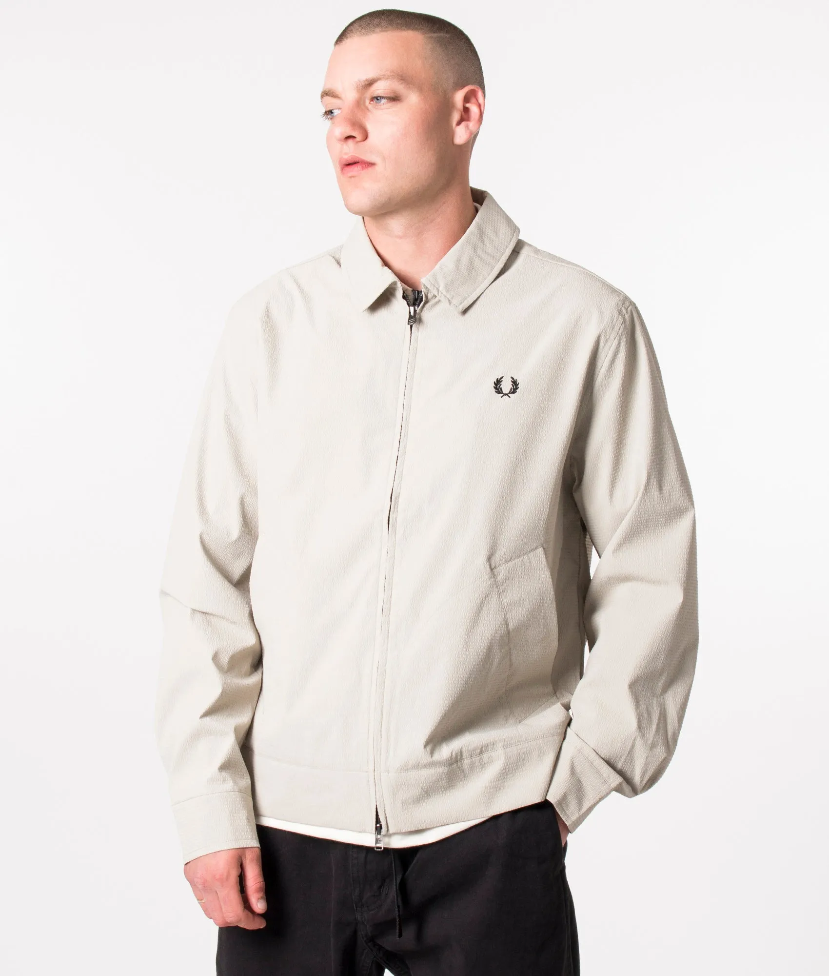 Zip Through Seersucker Coach Jacket