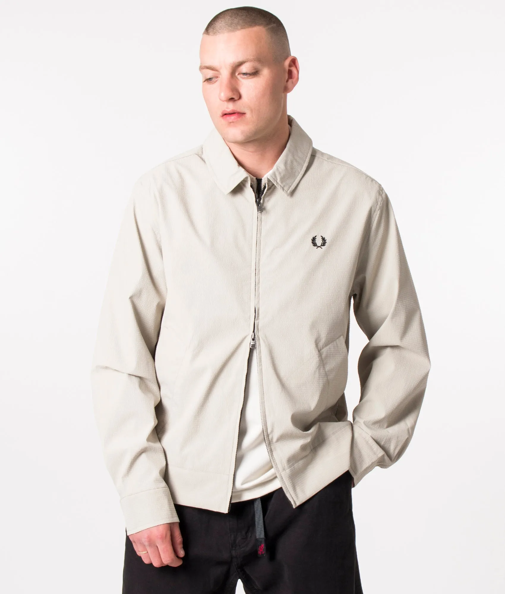 Zip Through Seersucker Coach Jacket