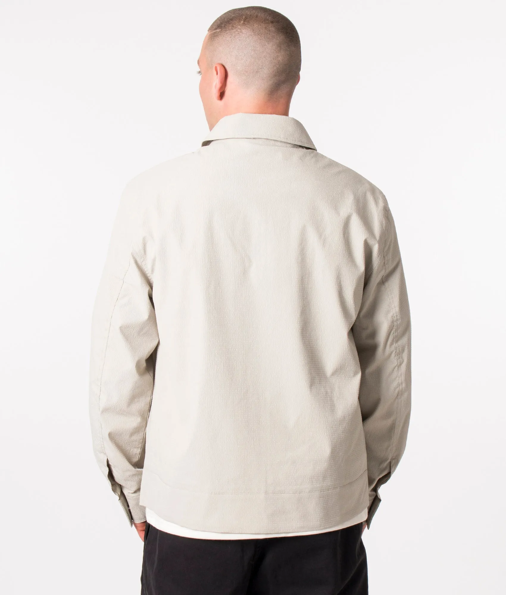 Zip Through Seersucker Coach Jacket